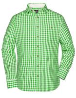 James & Nicholson JN638 Men´s Traditional Shirt - Green/White - S