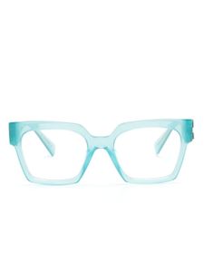 Miu Miu Eyewear lunettes de vue carrées à plaque logo - Bleu