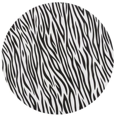 Kaarsenbord zebraprint - rond - D33 cm - kunststof - onderbord - kaarsenonderzetter
