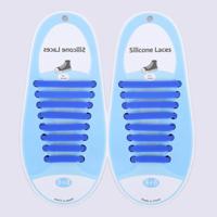 16 STKS/set Running no stropdas schoenveters Fashion Unisex atletische elastische siliconen schoenveters (Royal Blue)