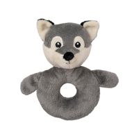 Dieren knuffel baby rammelaar wolf 10 x 15 cm