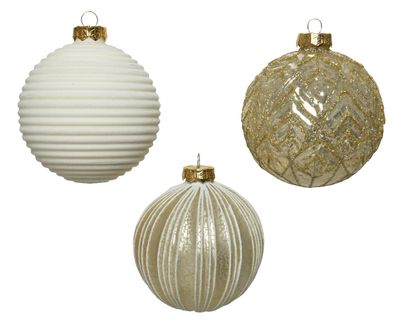 Kerstbal glas d10 cm parel a3 KSD - Ksd