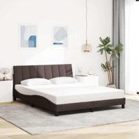 Bedframe zonder matras "Hanko" stof donkerbruin 160x200 cm