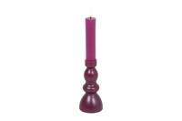 Countryfield kandelaar en ledkaars D 7,5 x H 28 cm paars