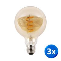 Zigbee e27 spiraal filament lamp dual white g95 amberkleurig - voordeelset van 3