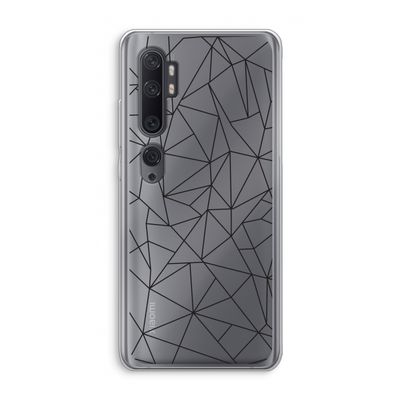 Geometrische lijnen zwart: Xiaomi Mi Note 10 Transparant Hoesje