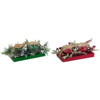 Kaars DKD Home Decor Rood Groen 5,5 x 5,5 x 6,5 cm (2 Stuks)