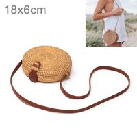 Delicate ronde herfst rotan handgemaakt rotan tas Vintage Art dames diagonale strandtas grootte: 18x18x6cm