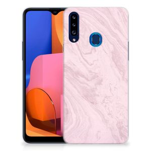 Samsung Galaxy A20s TPU Siliconen Hoesje Marble Pink - Origineel Cadeau Vriendin