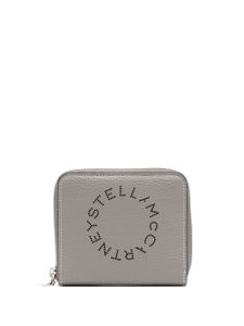 Stella McCartney portefeuille zippé à logo imprimé - Gris