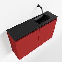 Toiletmeubel Mondiaz Ture | 80 cm | Meubelkleur Fire | Eden wastafel Urban Rechts | Zonder kraangat