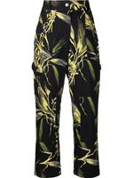 MSGM pantalon à imprimé feuillage - Noir
