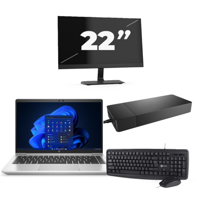 HP ProBook 445 G8 - AMD Ryzen 3 5400U - 14 inch - 16GB RAM - 256GB SSD - Windows 11 + 1x 22 inch Monitor HP ProBook 445 G8 - AMD Ryzen 3 5400U - 14 inch - 16GB RAM - 256GB SSD - Windows 11 + 1x 22 inch Monitor