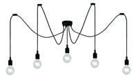 Lucide FIX - Hanglamp - 5xE27 - Geschikt voor vide en hoge plafonds - Zwart