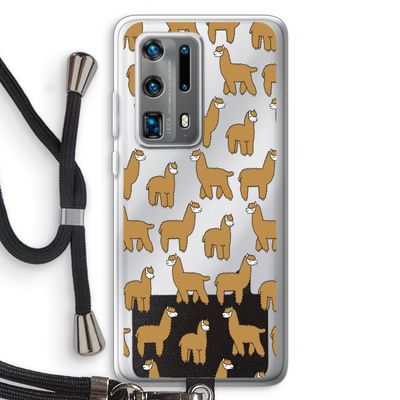 Alpacas: Huawei P40 Pro Plus Transparant Hoesje met koord