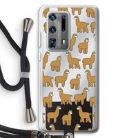 Alpacas: Huawei P40 Pro Plus Transparant Hoesje met koord