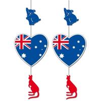 Australie hangdecoratie - 2x - 85 x 30 cm - papier - brandvertragend - Landen vlag thema