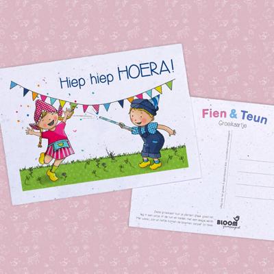 BLOOM your message Fien en Teun Bloeikaart - Hoera