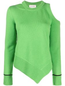 Alexander McQueen pull en laine à épaules dénudées - Vert