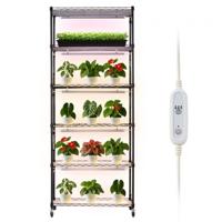 VEVOR plantenrek met kweeklamp, plantenstandaard met 6 lagen, wielen en timer van 4/9/14 uur, 150W 3-kleuren full spectrum lampen, bloemenrek voor zaaien, 75x35x180cm VEVOR plantenrek met kweeklamp, plantenstandaard met 6 lagen, wielen en timer van 4/9/14 uur, 150W 3-kleuren full spectrum lampen, bloemenrek voor zaaien, 75x35x180cm