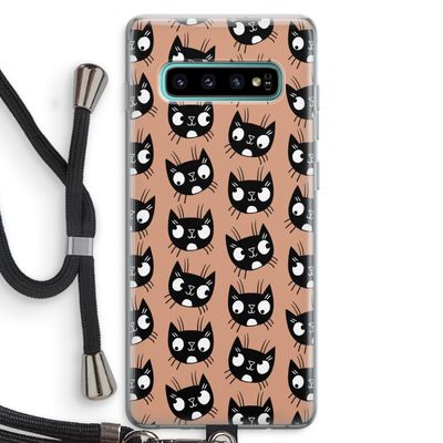 Kat: Samsung Galaxy S10 Plus Transparant Hoesje met koord