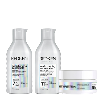 Redken Acidic Bonding Concentrate Shampoo + Conditioner + Hair Balm Set