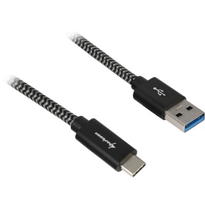 Sharkoon usb 3.2 kabel, usb-a > usb-c (zwart/grijs, 1 meter)