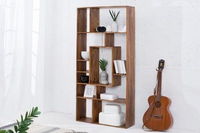 Massieve boekenkast CUBUS Sheesham 180cm unieke korrel - 38118