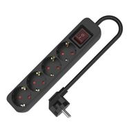 4-voudige Stekkerdoos met Schakelaar TM Electron 3680 W Zwart (1,5 m) 4-voudige Stekkerdoos met Schakelaar TM Electron 3680 W Zwart (1,5 m)