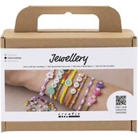 Creativ Company Mini creatieve box sieraden, kleurrijke armbanden, 1 doos