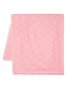 PINKO écharpe frangée à motif monogrammé - Rose