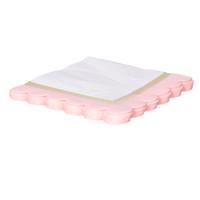 Feestservetten - geboorte - 16x - baby shower - roze - 3 laags - 33 x 33 cm