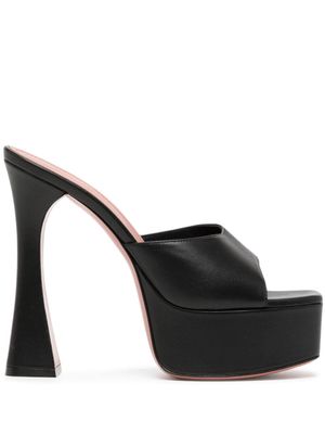 Amina Muaddi mules Dalida 140 mm à plateforme - Noir