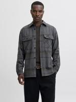 J&j Premium Jprrayle Melange Check L/s Overshirt Sn Overshirt Dark Grey