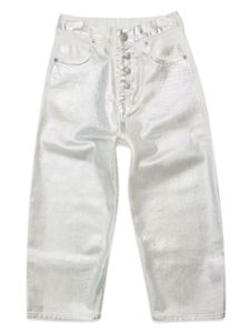 MM6 Maison Margiela Kids jean droit à effet métallisé - Tons neutres