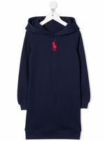 POLO RALPH LAUREN KIDS robe-hoodie à logo brodé - Bleu