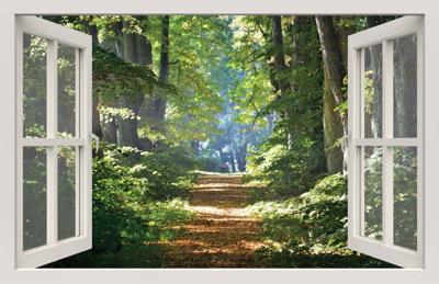 Raam bospad 140x90cm Tuindoek - Customize it