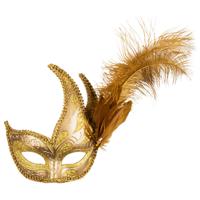 Verkleed gezichtsmasker Venitiaans - goud - luxe - volwassenen - Carnaval/gemaskerd bal   -