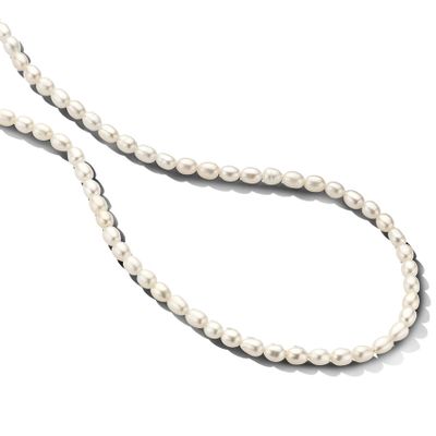 Ketting Parels geelgoud-zoetwaterparel wit 2,8 mm 40-45 cm