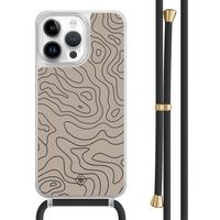 iPhone 13 Pro Max hoesje met zwart koord - Abstract lines