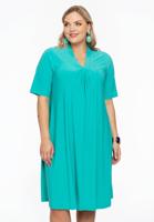 Yoek Jurk met korte mouw | Turquoise | Maat 58/60 Yoek Jurk met korte mouw | Turquoise | Maat 58/60