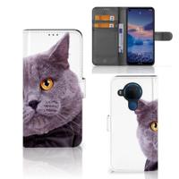 Nokia 5.4 | Telefoonhoesje | Met pasjeshouder | Kat