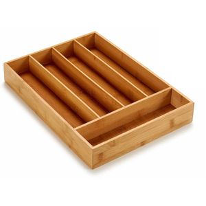 Bamboe basics houten besteklade/bak van 35.5 x 25.5 x 5 cm