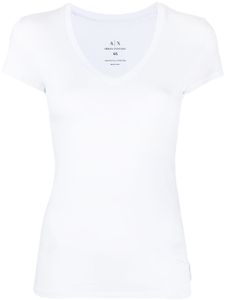 Armani Exchange t-shirt en coton à col v - Blanc