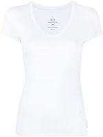 Armani Exchange t-shirt en coton à col v - Blanc