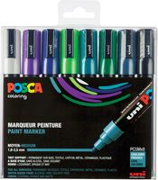 Posca paintmarker PC-5M, set van 8 markers in geassorteerde koude kleuren - thumbnail