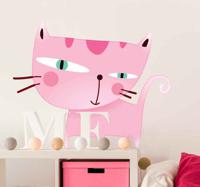 Sticker kind kat roze - thumbnail