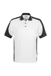Hakro 839 Polo shirt Contrast MIKRALINAR® - White/Anthracite - 6XL
