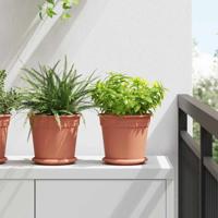 Ronde Bloempot 6 pcs Baksteenrood Ø 19 x 16 cm Kunststof