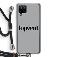 Topvent Grijs Zwart: Samsung Galaxy A12 Transparant Hoesje met koord